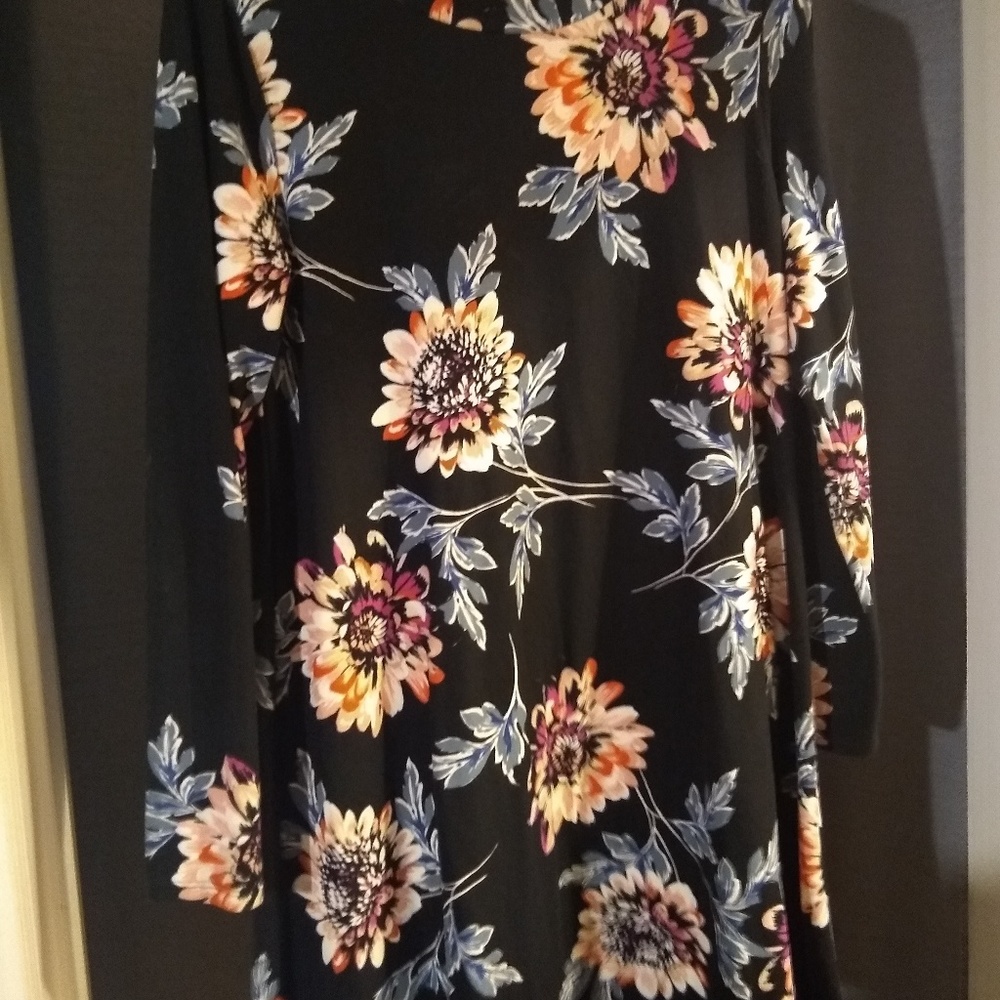 Lara fashion black long sleeve tunic dress